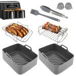 Upgraded Silicone Air Fryer Liner - 8 pcs, Grey