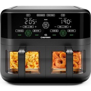 CHEFMAN 5.6L Dual Air Fryer Oven - Compact with Dual Windows