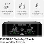 CHEFMAN 5.6L Dual Air Fryer Oven - Compact with Dual Windows