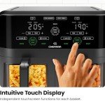 CHEFMAN 5.6L Dual Air Fryer Oven - Compact with Dual Windows
