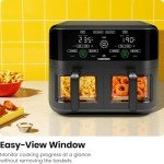 CHEFMAN 5.6L Dual Air Fryer Oven - Compact with Dual Windows