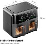 CHEFMAN 5.6L Dual Air Fryer with Sync Finish