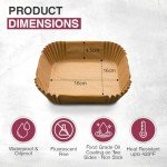 50 Pack Air Fryer Paper Liners - Square 16cm