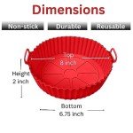 Reusable Silicone Air Fryer Liners - 2 Pcs