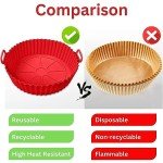 Reusable Silicone Air Fryer Liners - 2 Pcs