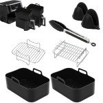 7 Pack Air Fryer Accessories & Silicone Liners