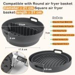 Silicone Air Fryer Liner with Divider - Round