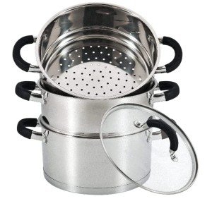 3-Tier Stainless Steel Air Fryer Steamer Pot