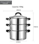 3-Tier Stainless Steel Air Fryer Steamer Pot