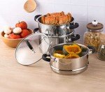 3-Tier Stainless Steel Air Fryer Steamer Pot