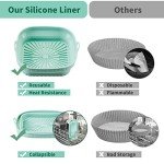 2-Pack Collapsible Silicone Liners for Air Fryer