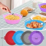 ZHONYEE 4-Pack Round Silicone Air Fryer Liners