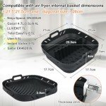 Silicone Air Fryer Liner with Divider, 8 Inch