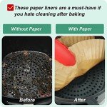 100-Pack Disposable Air Fryer Liners - 8 Inch