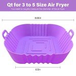 ZHONYEE 2-Pack Silicone Liners for Air Fryers