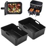 Reusable Silicone Liners for Large Air Fryers, 2PK