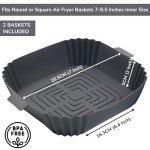Silicone Air Fryer Liners - 2 Pack, 8 Inches