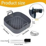 8-Inch Reusable Silicone Air Fryer Liner Set