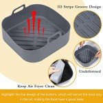 8-Inch Reusable Silicone Air Fryer Liner Set
