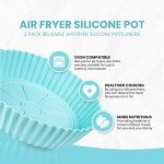Non-Stick Silicone Air Fryer Basket Liners 2-Pack