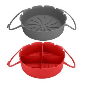 Silicone Air Fryer Liners with Divider - 2 Pack