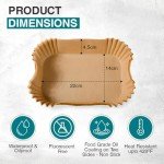 100 Rectangle Air Fryer Paper Liners – 22cm x 14cm