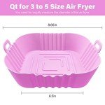 ZHONYEE 2-Pack Square Silicone Air Fryer Liners