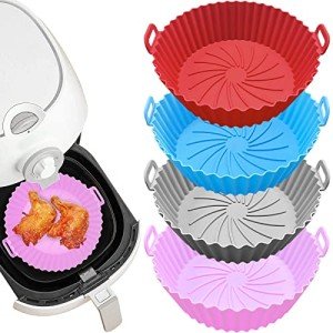 4 Pack Round Silicone Liners for Air Fryers