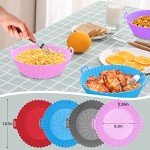 4 Pack Round Silicone Liners for Air Fryers