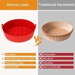 OUTXE 2-Pack Silicone Air Fryer Liners - Pink & Red