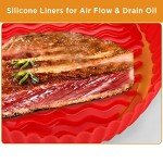OUTXE 2-Pack Silicone Air Fryer Liners - Pink & Red