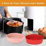 OUTXE 2-Pack Silicone Air Fryer Liners - Pink & Red