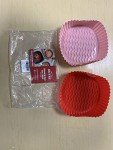 OUTXE 2-Pack Silicone Air Fryer Liners - Pink & Red
