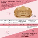 BYKITCHEN 7.9-Inch Square Air Fryer Liners – 100 Pack