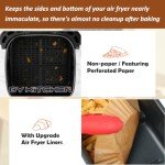 BYKITCHEN 7.9-Inch Square Air Fryer Liners – 100 Pack
