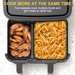 EUARY 4L+6L Dual Basket Air Fryer - Flexible Split Cooking