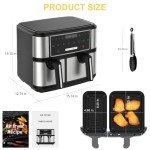 EUARY 4L+6L Dual Basket Air Fryer - Flexible Split Cooking