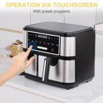 EUARY 4L+6L Dual Basket Air Fryer - Flexible Split Cooking