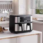EUARY 4L+6L Dual Basket Air Fryer - Flexible Split Cooking