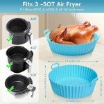 Ozzgen Non-Stick Silicone Air Fryer Liners - 2 Pack