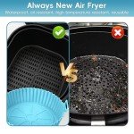 Ozzgen Non-Stick Silicone Air Fryer Liners - 2 Pack