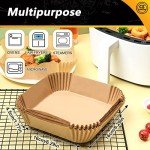 Square Air Fryer Liners, 7.9 Inch Non-Stick