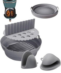 8.46” Silicone Air Fryer Set | Non-Stick Accessories