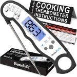 HomeLyfe Instant Read Meat Thermometer with Backlight