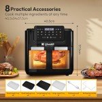LLIVEKIT 15L Dual Air Fryer with Rotisserie