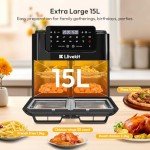 LLIVEKIT 15L Dual Air Fryer with Rotisserie