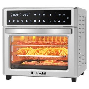 LLIVEKIT 26L Air Fryer Oven with Rotisserie - Silver