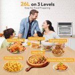 LLIVEKIT 26L Air Fryer Oven with Rotisserie - Silver