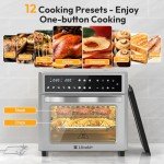 LLIVEKIT 26L Air Fryer Oven with Rotisserie - Silver