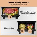LLIVEKIT 9L Dual Zone Air Fryer with Touchscreen